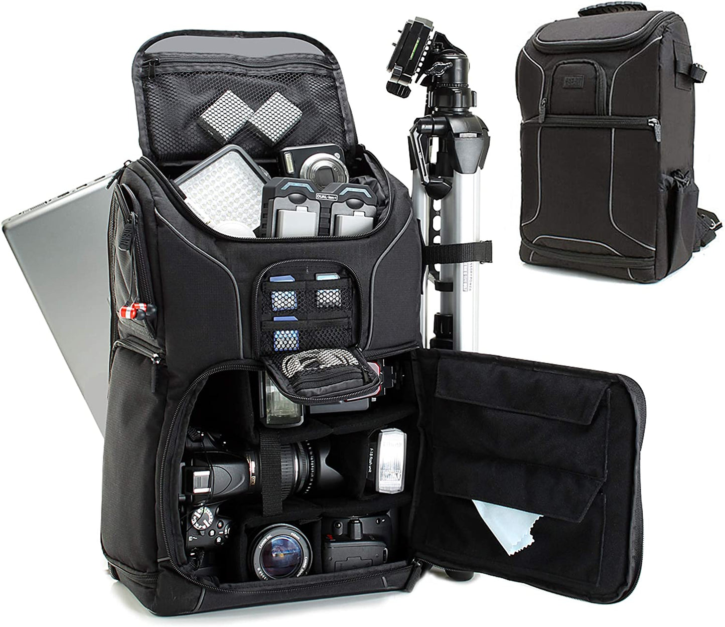 Camera Backpack for Photographers Dslr/Slr/Mirrorless Photography Camera Bag with Laptop Compartment, Waterproof Rain Cover & Tripod Holder, Compatible with Canon/Nikon/Sony (Black)