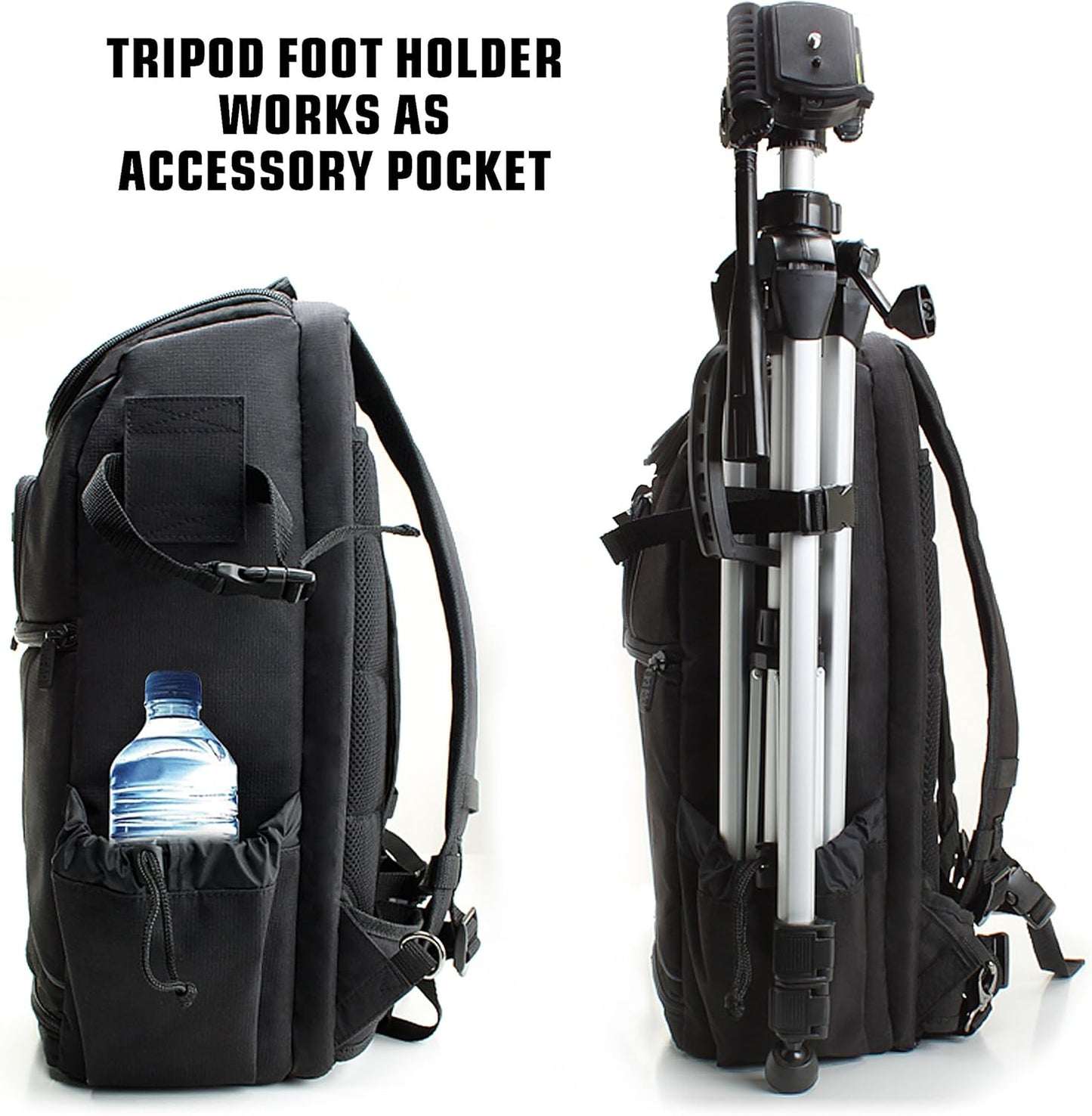 Camera Backpack for Photographers Dslr/Slr/Mirrorless Photography Camera Bag with Laptop Compartment, Waterproof Rain Cover & Tripod Holder, Compatible with Canon/Nikon/Sony (Black)