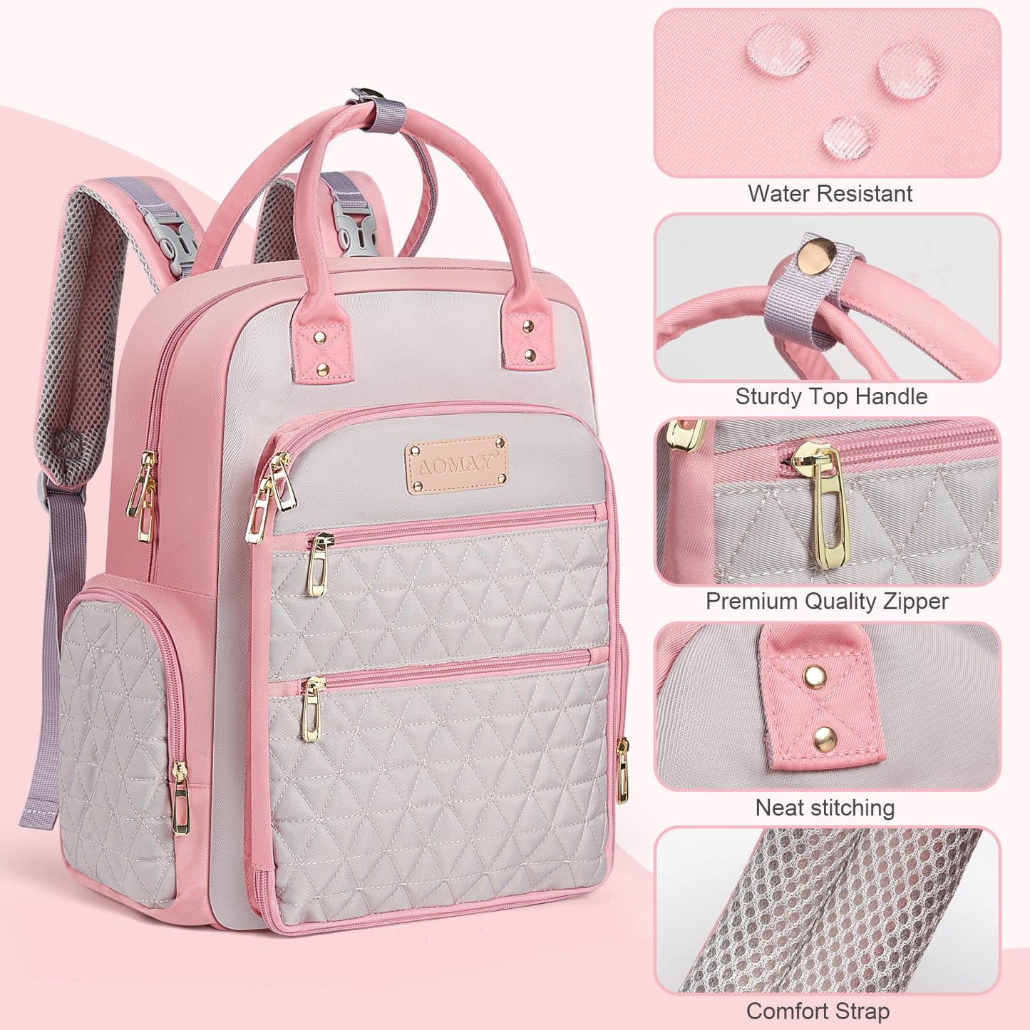Diaper Bag Backpack - Mommy Bag for Hospital, Travel Backpacks, Large Capacity, Multifunctional
