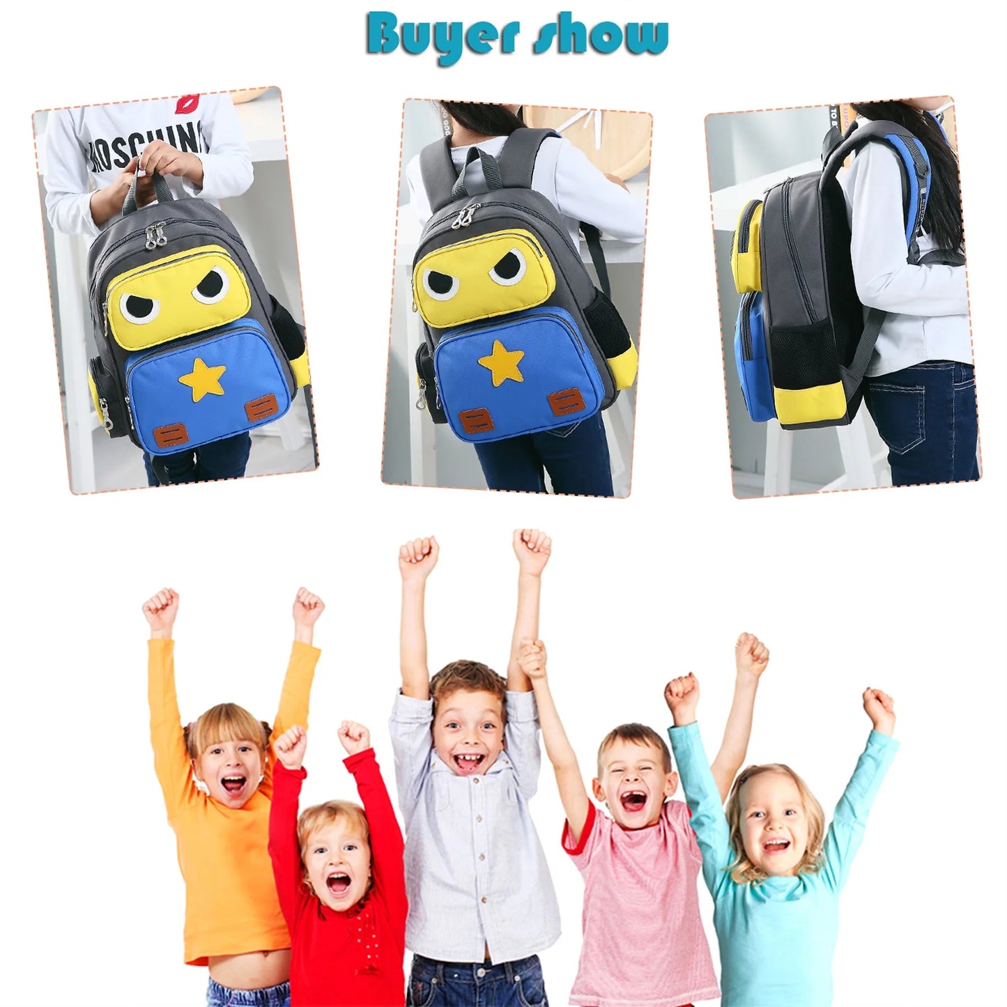 Robot Backpacks,Cute Daycare Backpacks Book Bags Yellow