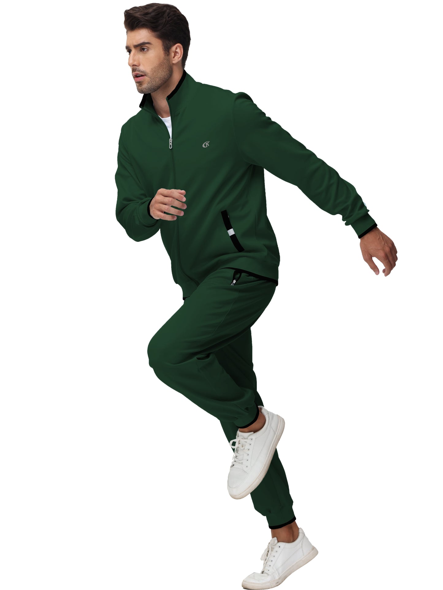 Men'S Tracksuits Sweatsuits for Men Set Track Suits 2 Piece Casual Athletic Jogging Warm up Full Zip Sweat Suits Armygreen L