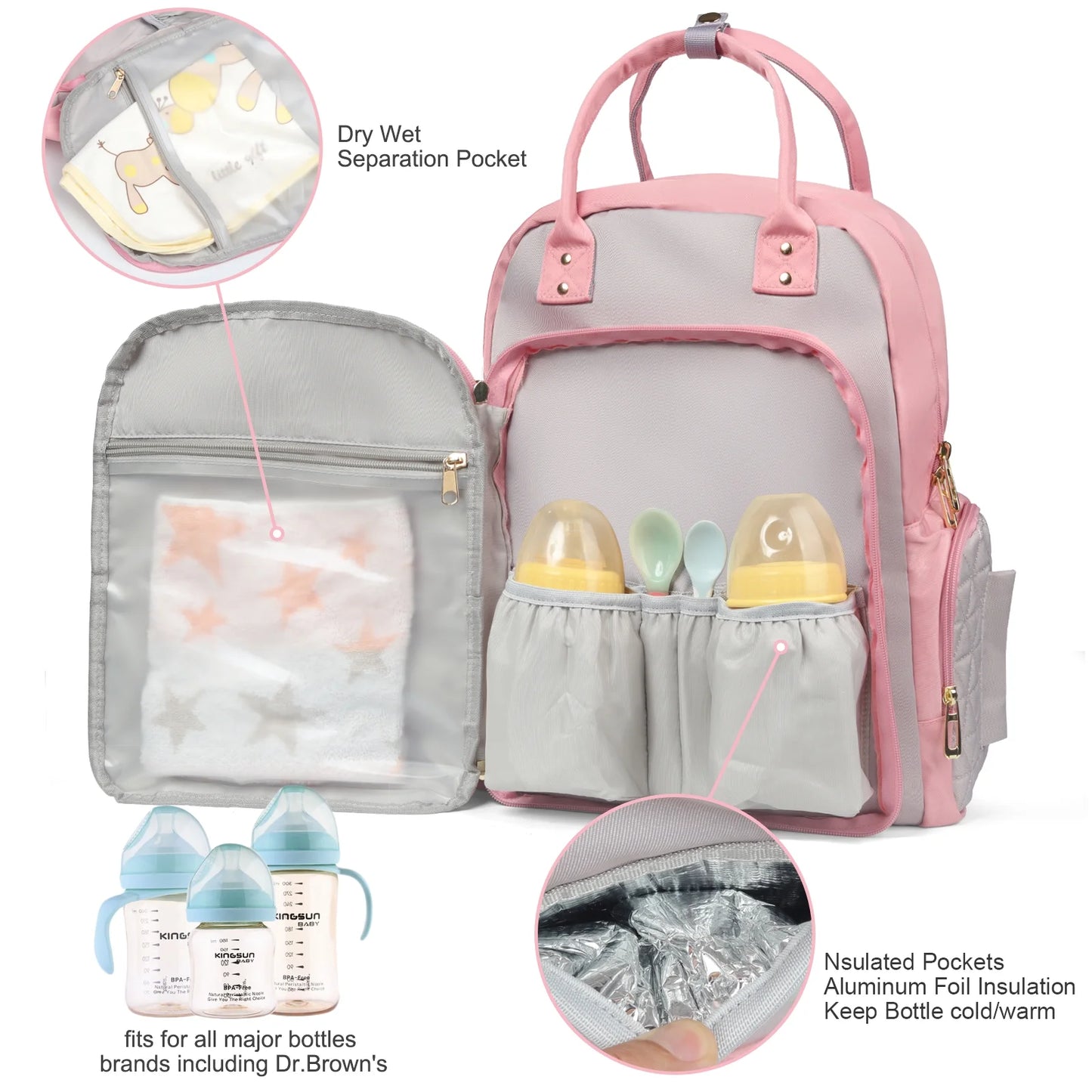 Diaper Bag Backpack - Mommy Bag for Hospital, Travel Backpacks, Large Capacity, Multifunctional