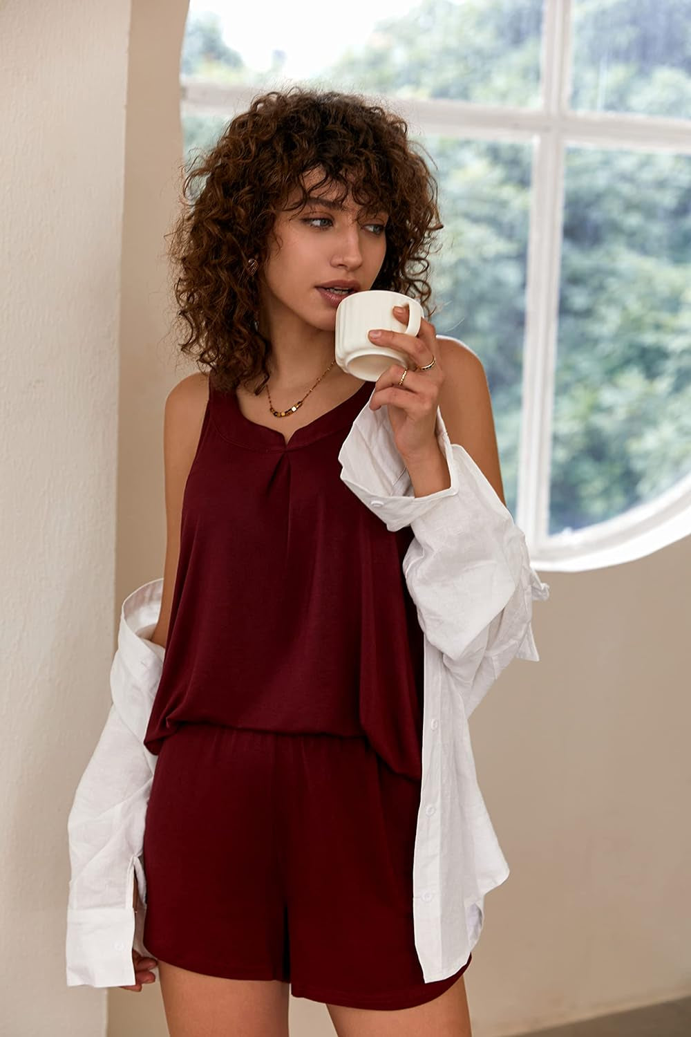 Pajamas Sets for Women Tank Tops with Shorts Sleepwear Nightwear Pj Set S-XXXL