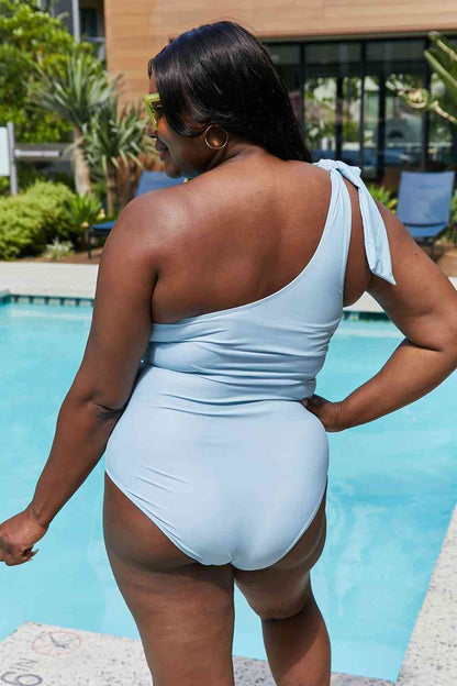 Marina West Pastel Blue One Shoulder Swimsuit - Vacay Mode