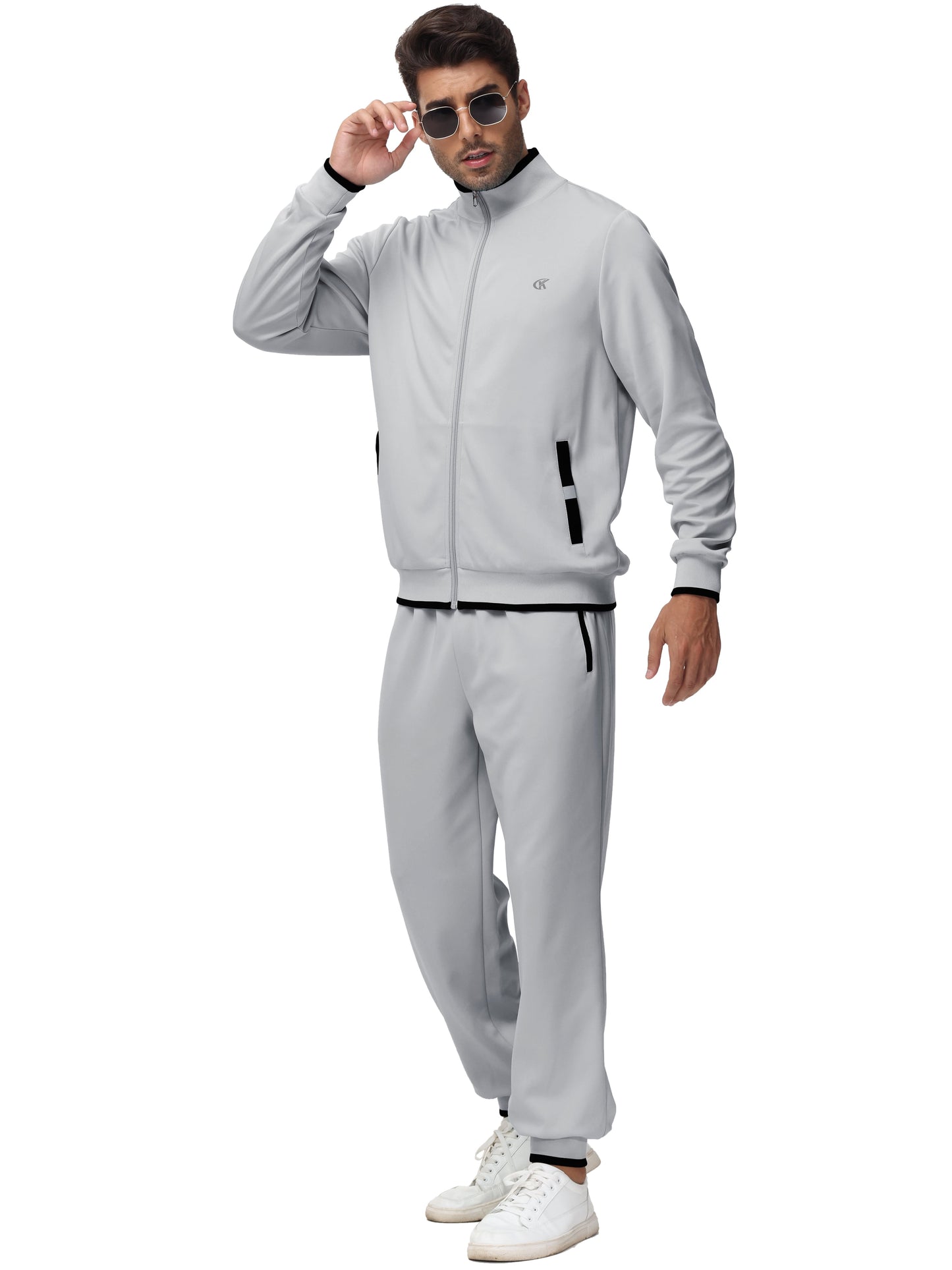 Men'S Tracksuits Sweatsuits for Men Set Track Suits 2 Piece Casual Athletic Jogging Warm up Full Zip Sweat Suits Darkgrey 2XL