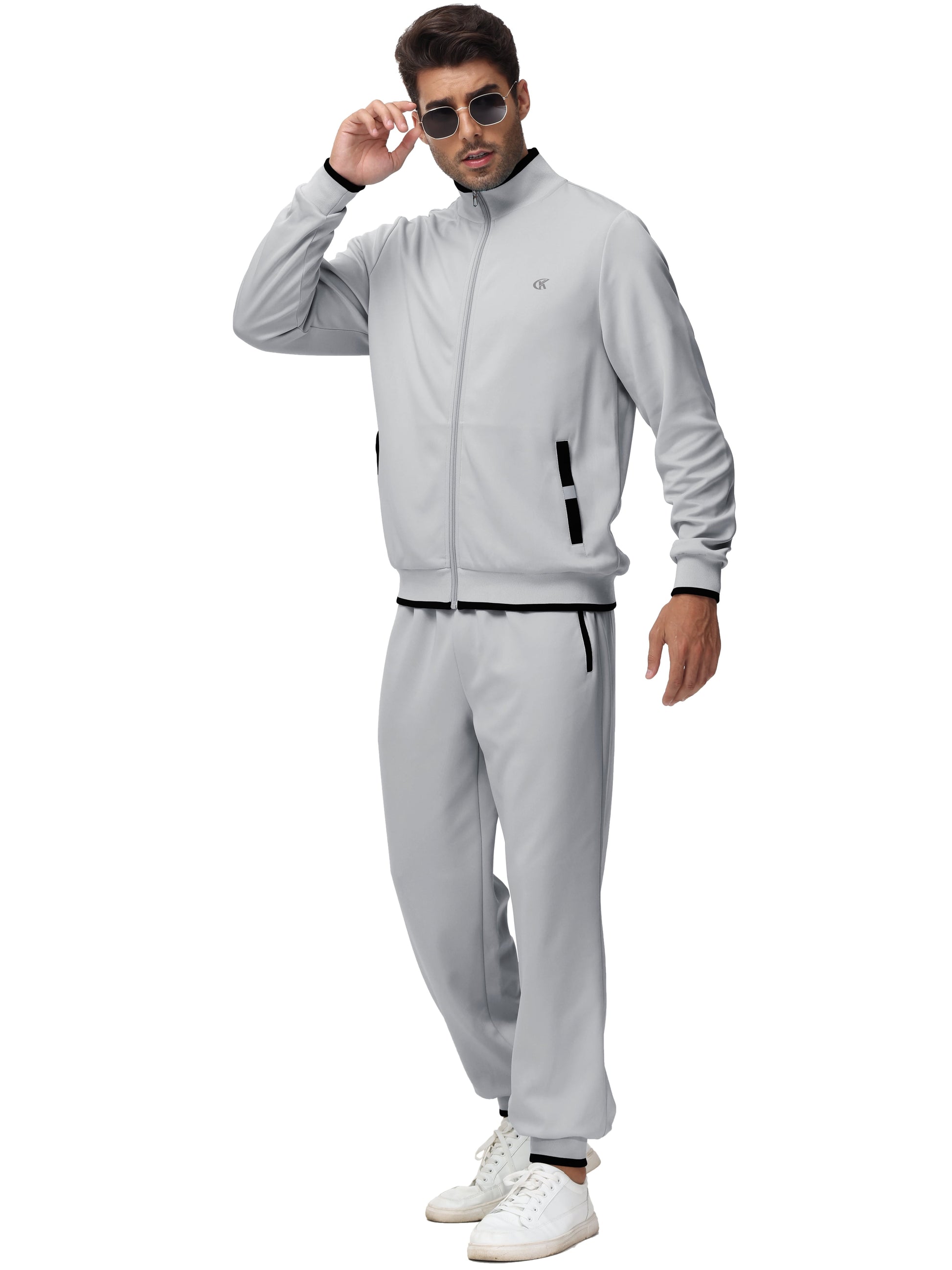 Men'S Tracksuits Sweatsuits for Men Set Track Suits 2 Piece Casual Athletic Jogging Warm up Full Zip Sweat Suits Darkgrey 2XL