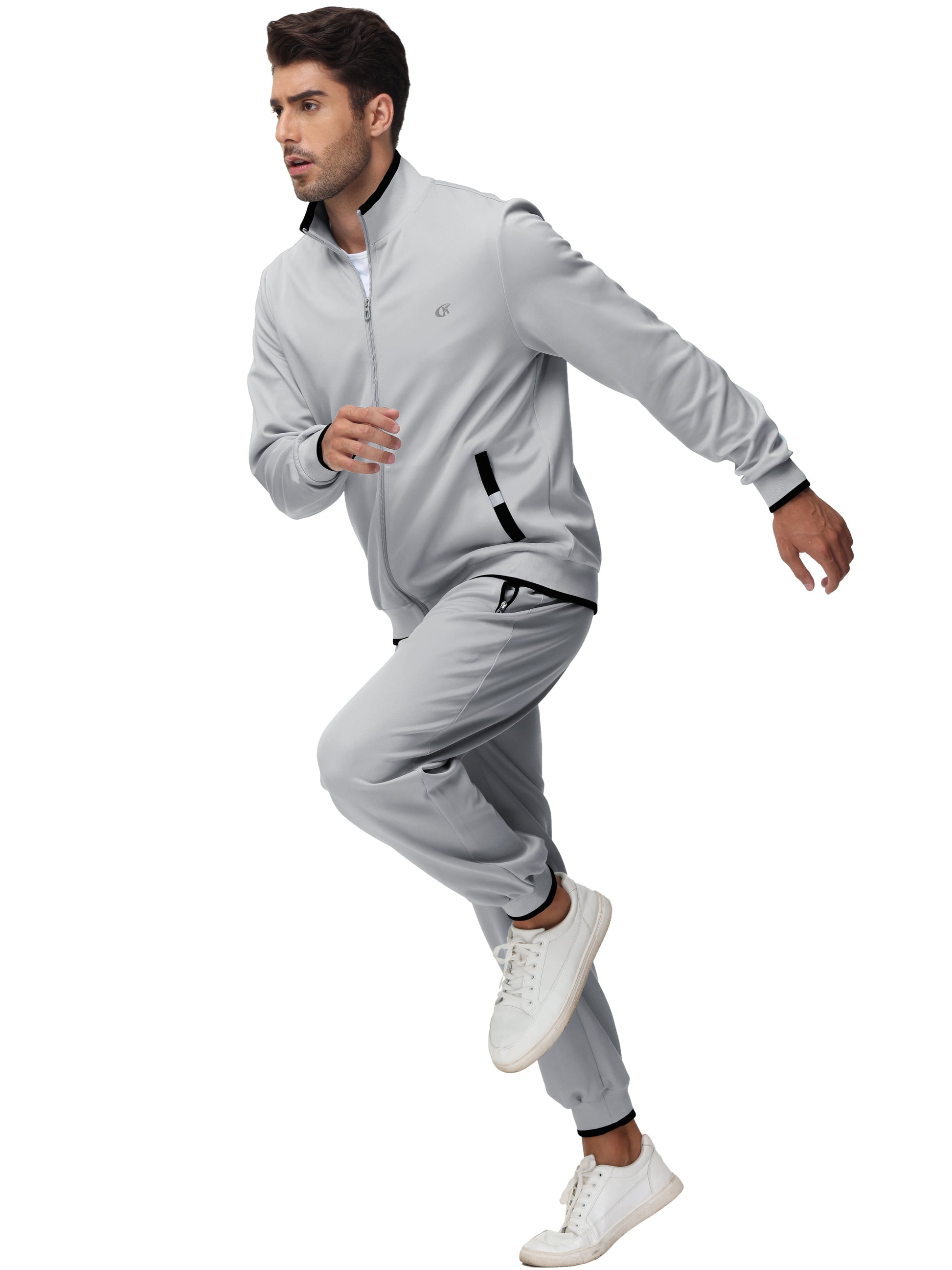 Men'S Tracksuits Sweatsuits for Men Set Track Suits 2 Piece Casual Athletic Jogging Warm up Full Zip Sweat Suits Darkgrey 2XL