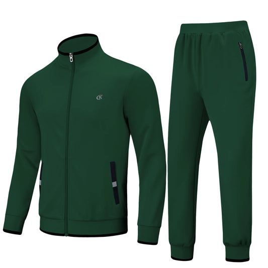 Men'S Tracksuits Sweatsuits for Men Set Track Suits 2 Piece Casual Athletic Jogging Warm up Full Zip Sweat Suits Armygreen L
