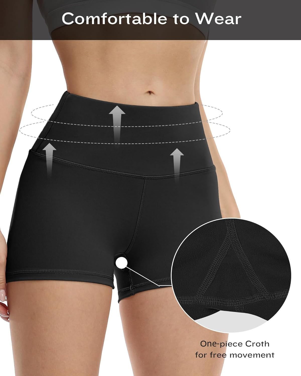 High Waisted Spandex Biker Shorts, Workout Booty Soft Yoga Shorts for Women
