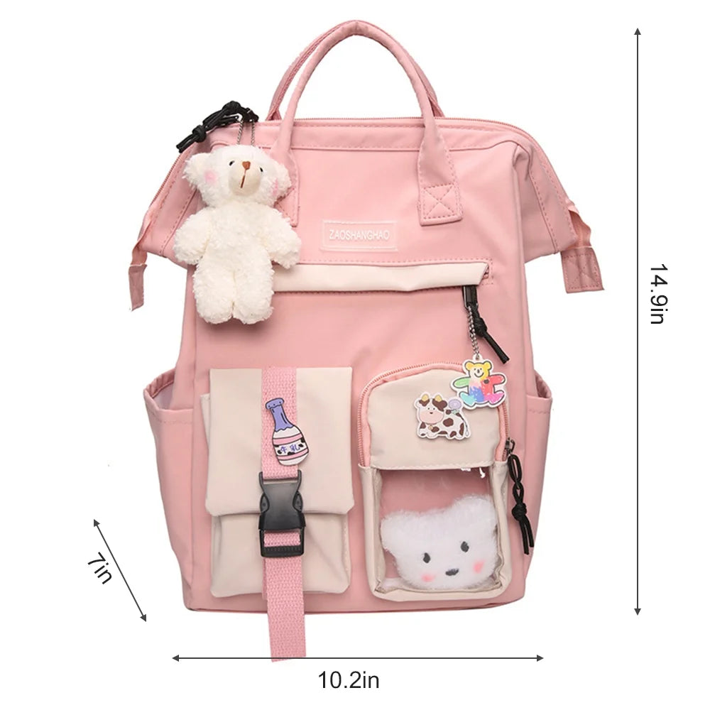 School Backpack for Elementary Primary Middle Kawaii School Bag for Teens Student Bookbag Back to School Bag