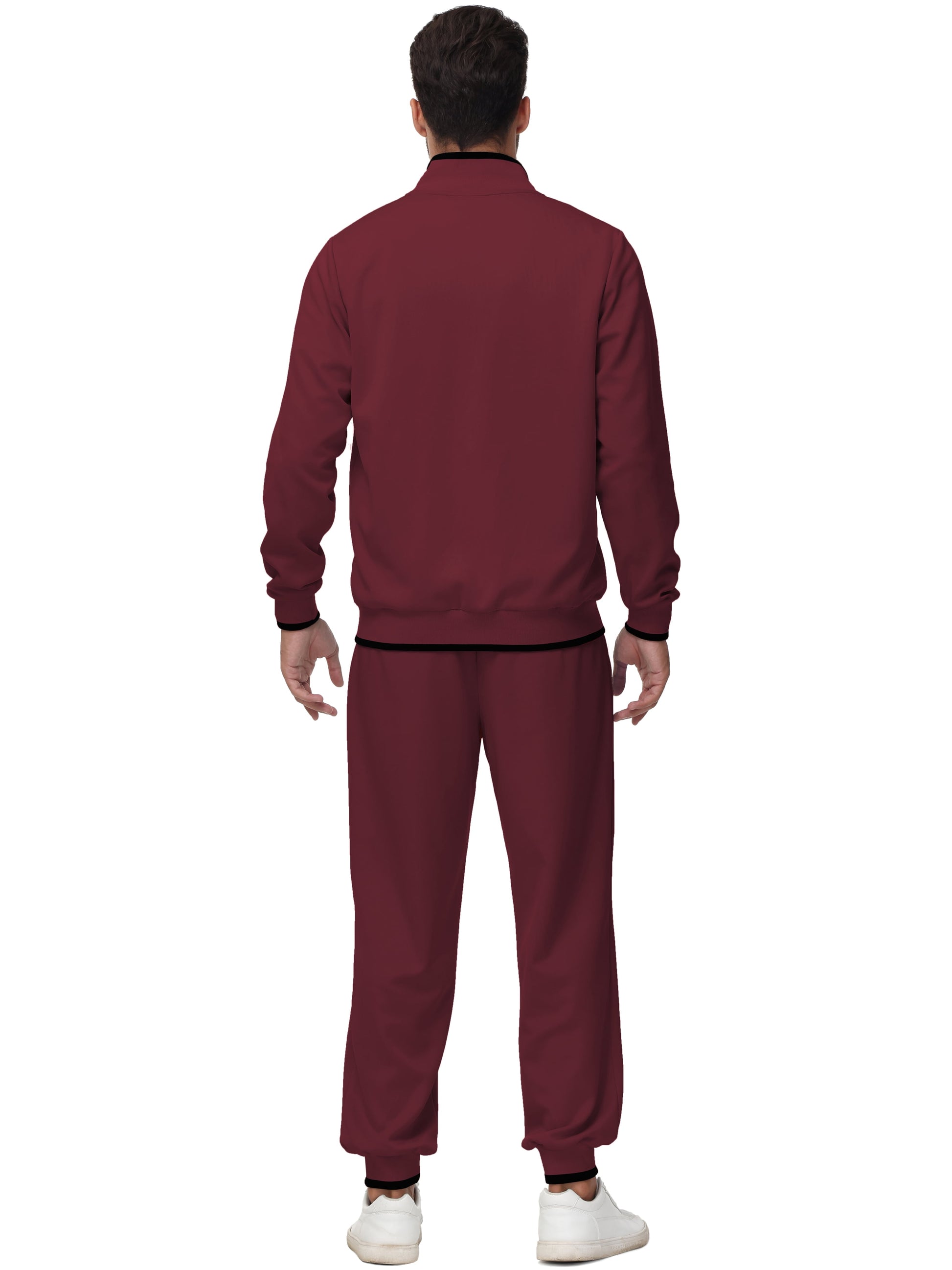 Men'S Tracksuits Sweatsuits for Men Set Track Suits 2 Piece Casual Athletic Jogging Warm up Full Zip Sweat Suits Wine Red XL