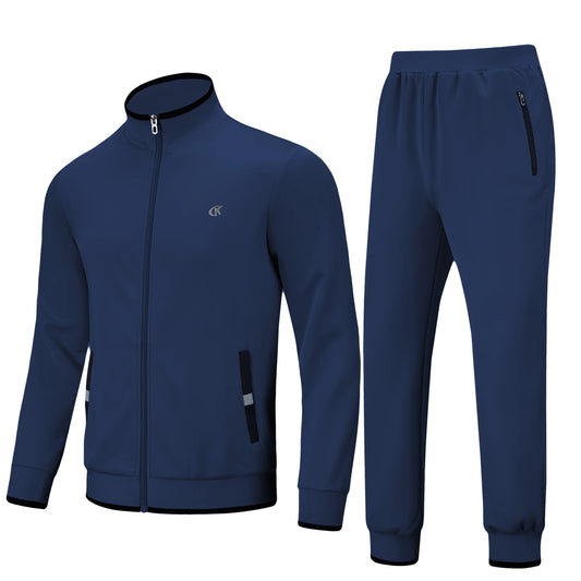 Men'S Tracksuits Sweatsuits for Men Set Track Suits 2 Piece Casual Athletic Jogging Warm up Full Zip Sweat Suits Navy XL