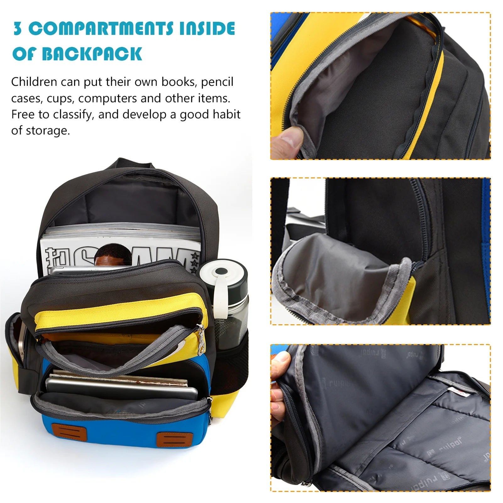 Robot Backpacks,Cute Daycare Backpacks Book Bags Yellow