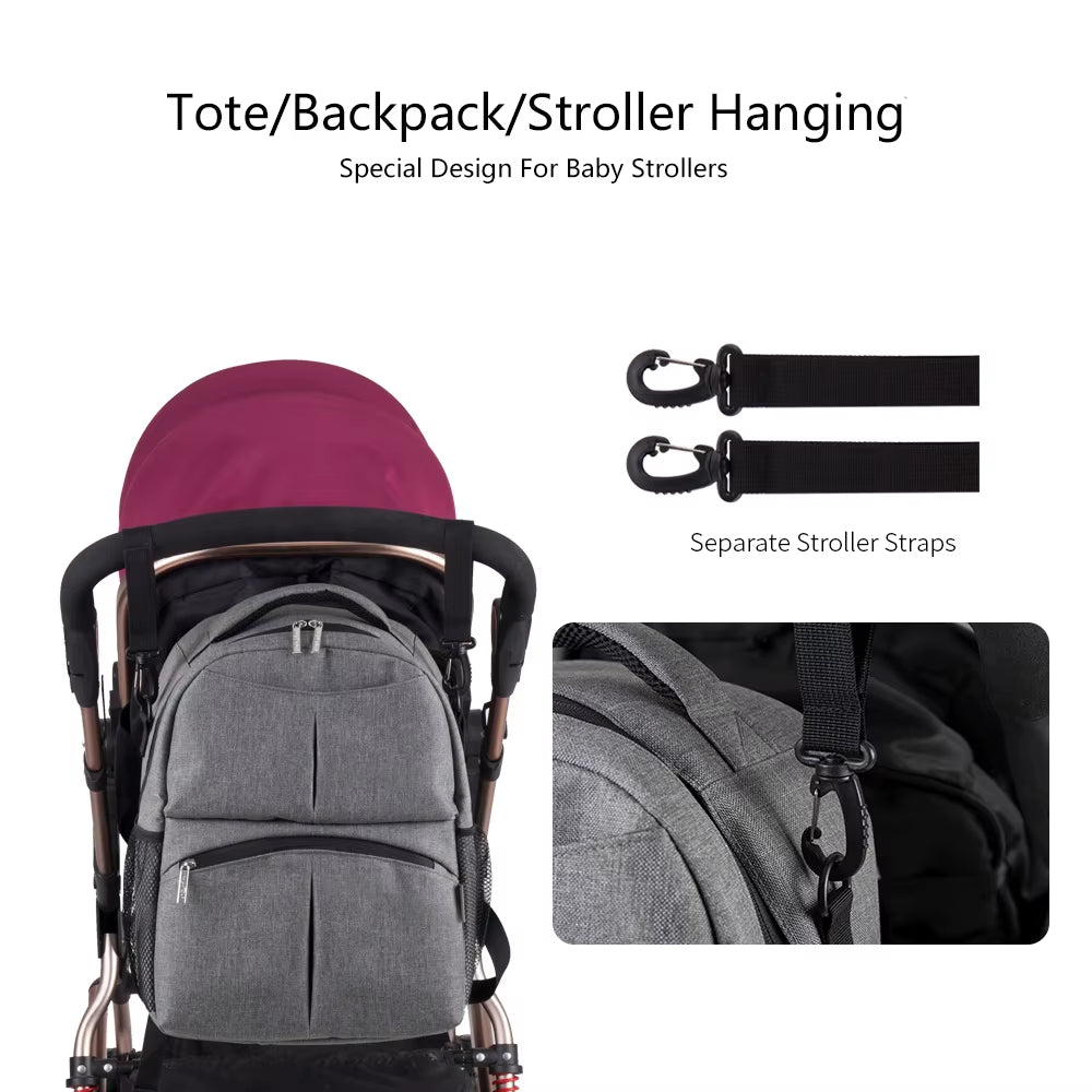 Brand New Style Solid Color Baby Diaper Bags Backpacks Multifunctional Mommy Bags Backpacks Waterproof Nappy Backpacks