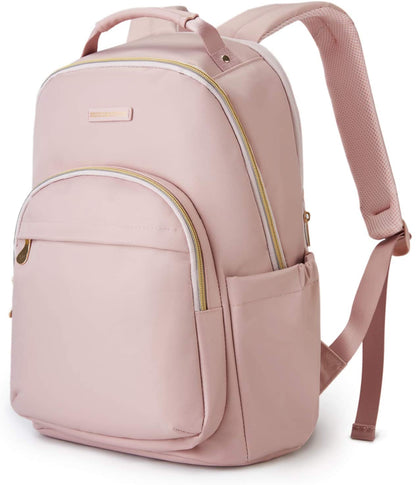 Laptop Backpack for Women, Travel Bookbag for 17.3 Inch Computer, Backpack for Work Travel College, Large Pink