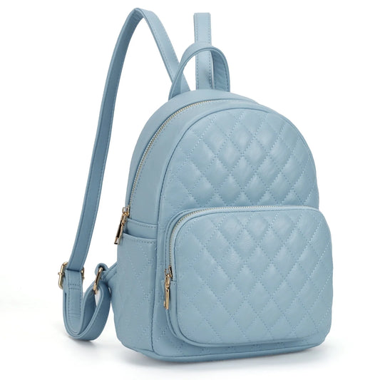 Women Mini Quilted Fashion Backpacks Purse Leather Small Backpack for Travel