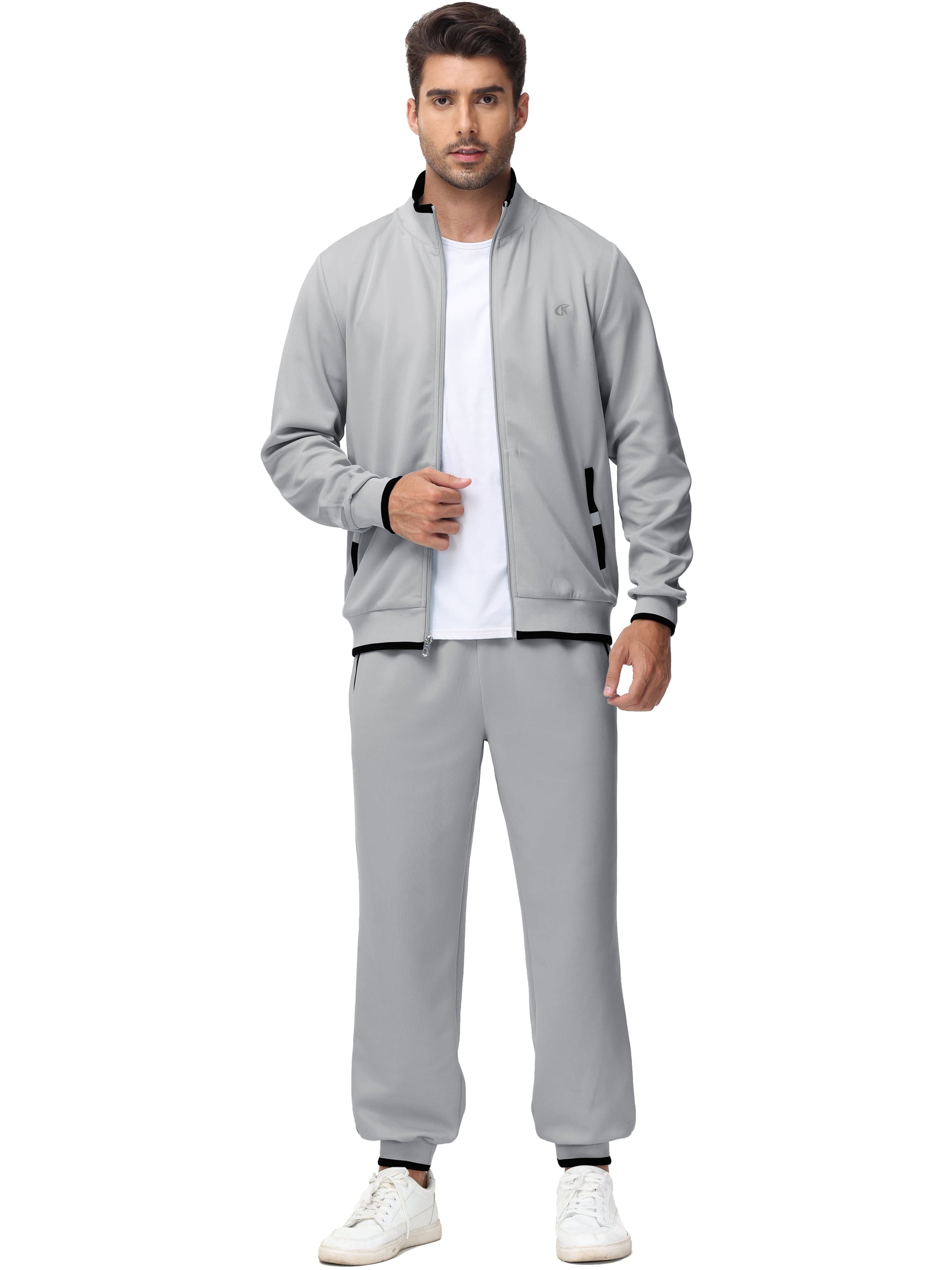 Men'S Tracksuits Sweatsuits for Men Set Track Suits 2 Piece Casual Athletic Jogging Warm up Full Zip Sweat Suits Darkgrey 2XL