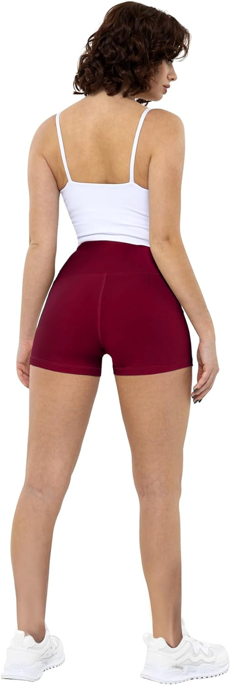 High Waisted Spandex Biker Shorts, Workout Booty Soft Yoga Shorts for Women