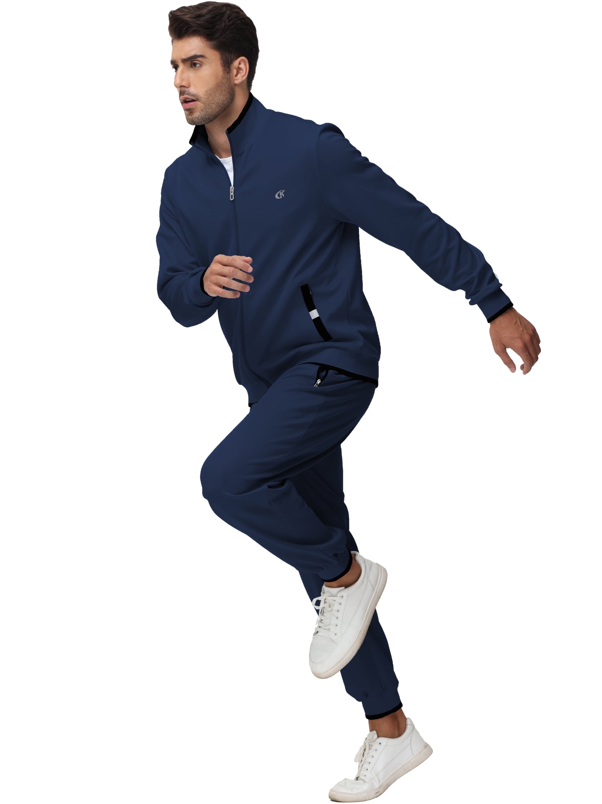 Men'S Tracksuits Sweatsuits for Men Set Track Suits 2 Piece Casual Athletic Jogging Warm up Full Zip Sweat Suits Navy XL