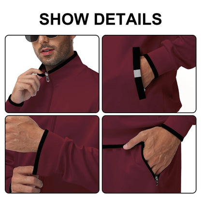 Men'S Tracksuits Sweatsuits for Men Set Track Suits 2 Piece Casual Athletic Jogging Warm up Full Zip Sweat Suits Wine Red XL