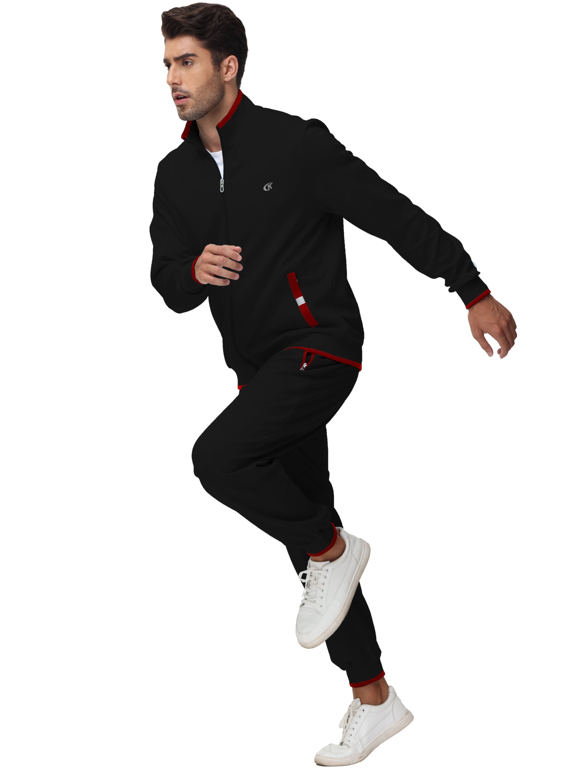Men'S Tracksuits Sweatsuits for Men Set Track Suits 2 Piece Casual Athletic Jogging Warm up Full Zip Sweat Suits Black XL