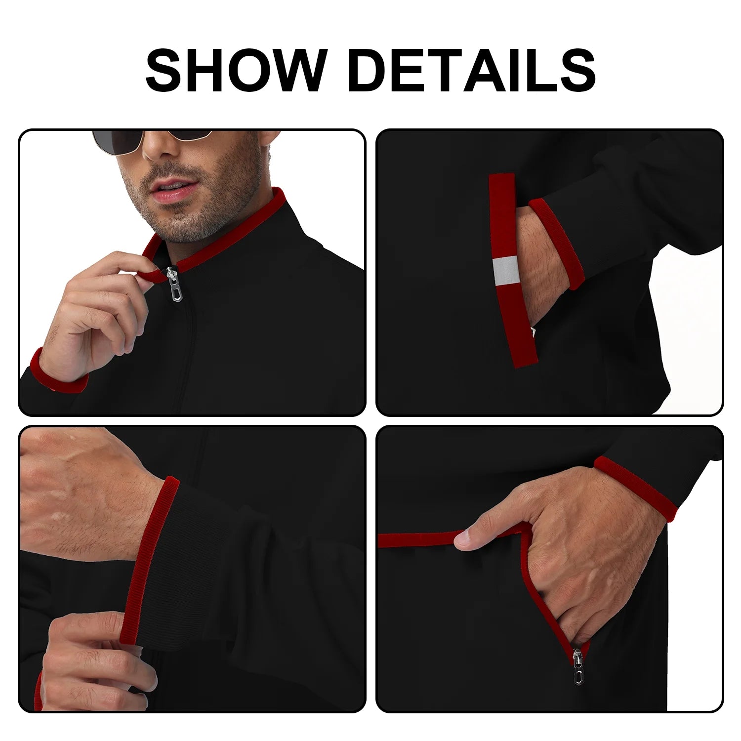 Men'S Tracksuits Sweatsuits for Men Set Track Suits 2 Piece Casual Athletic Jogging Warm up Full Zip Sweat Suits Black XL