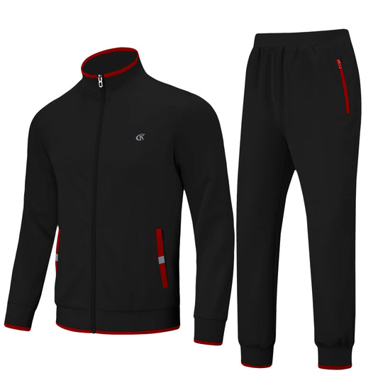Men'S Tracksuits Sweatsuits for Men Set Track Suits 2 Piece Casual Athletic Jogging Warm up Full Zip Sweat Suits Black XL
