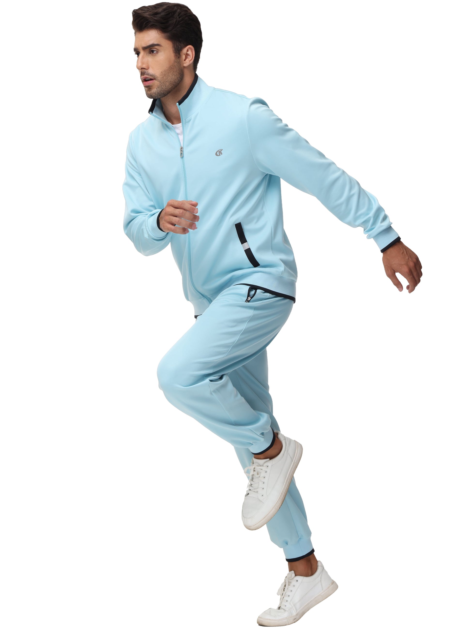Men'S Tracksuits Sweatsuits for Men Set Track Suits 2 Piece Casual Athletic Jogging Warm up Full Zip Sweat Suits Grayblue S