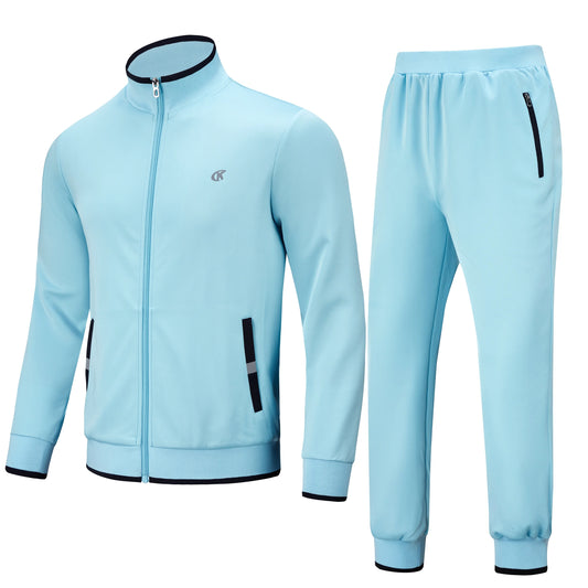 Men'S Tracksuits Sweatsuits for Men Set Track Suits 2 Piece Casual Athletic Jogging Warm up Full Zip Sweat Suits Grayblue XL