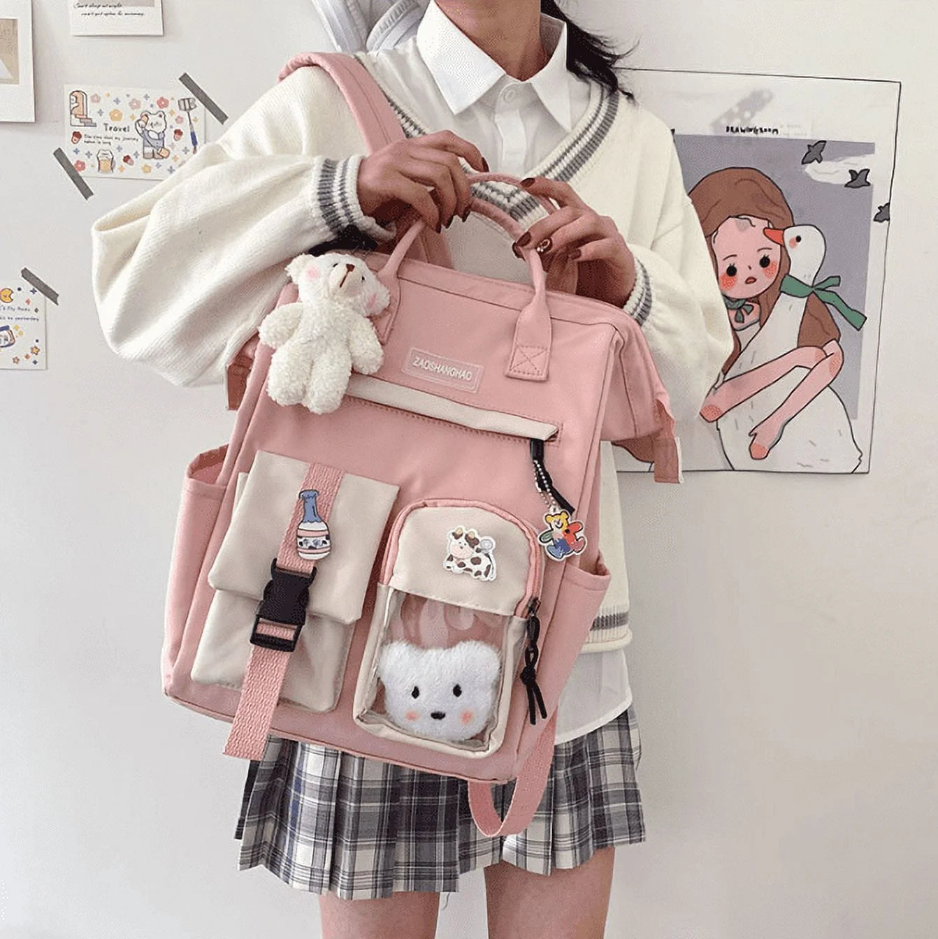 School Backpack for Elementary Primary Middle Kawaii School Bag for Teens Student Bookbag Back to School Bag