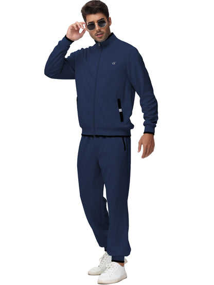 Men'S Tracksuits Sweatsuits for Men Set Track Suits 2 Piece Casual Athletic Jogging Warm up Full Zip Sweat Suits Navy XL